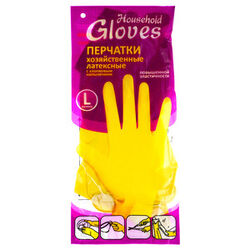 Перчатки хозяйственные латексные Gloves L